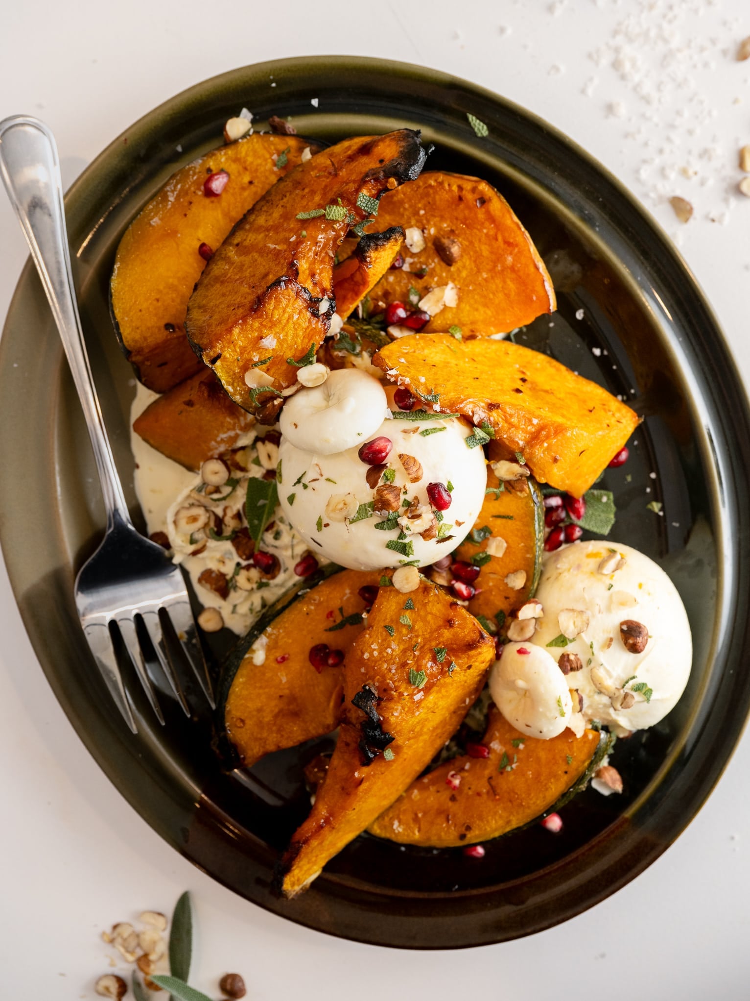 Honey Butter Roasted Pumpkin with Burrata & Pomegranate